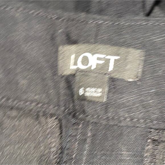 Loft Women's Black Gaucho Wide Leg Linen Blend Cropped Pants Size 6 - Picture 7 of 8